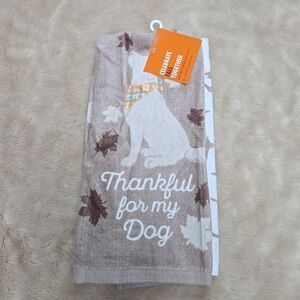 TWO-PIECE "THANKFUL FOR MY DOG" KITCHEN TOWEL SET, NEW